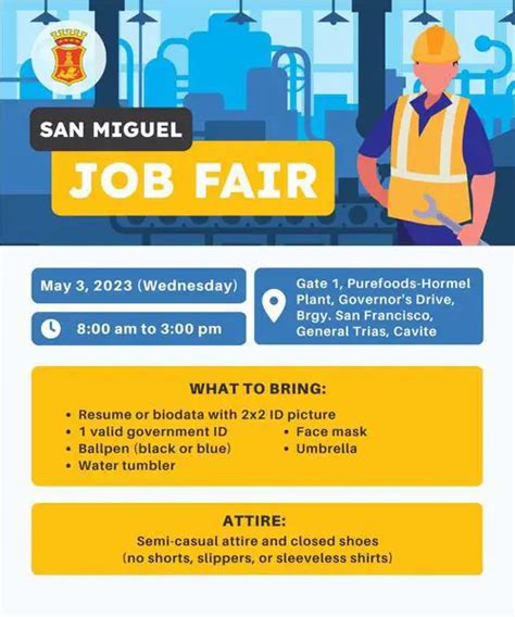 ANNOUNCEMENT RE upcoming Job Fairs & List of Vacancies..